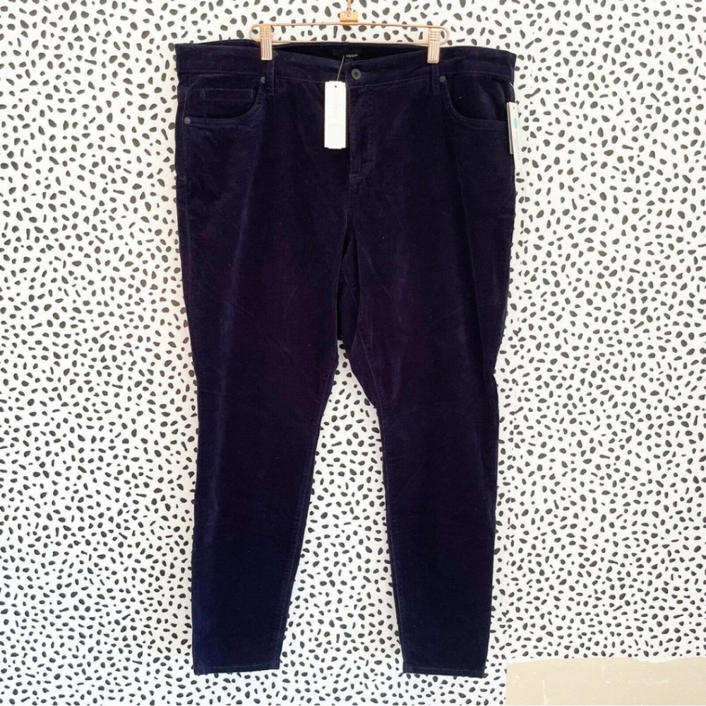 NEW Edyson Stitch Fix Navy Blue Hampton Corduroy Skinny Jeans Size 20W